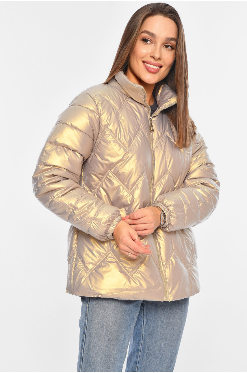 Куртка жіноча демісезонна бежевого кольору 226 195996