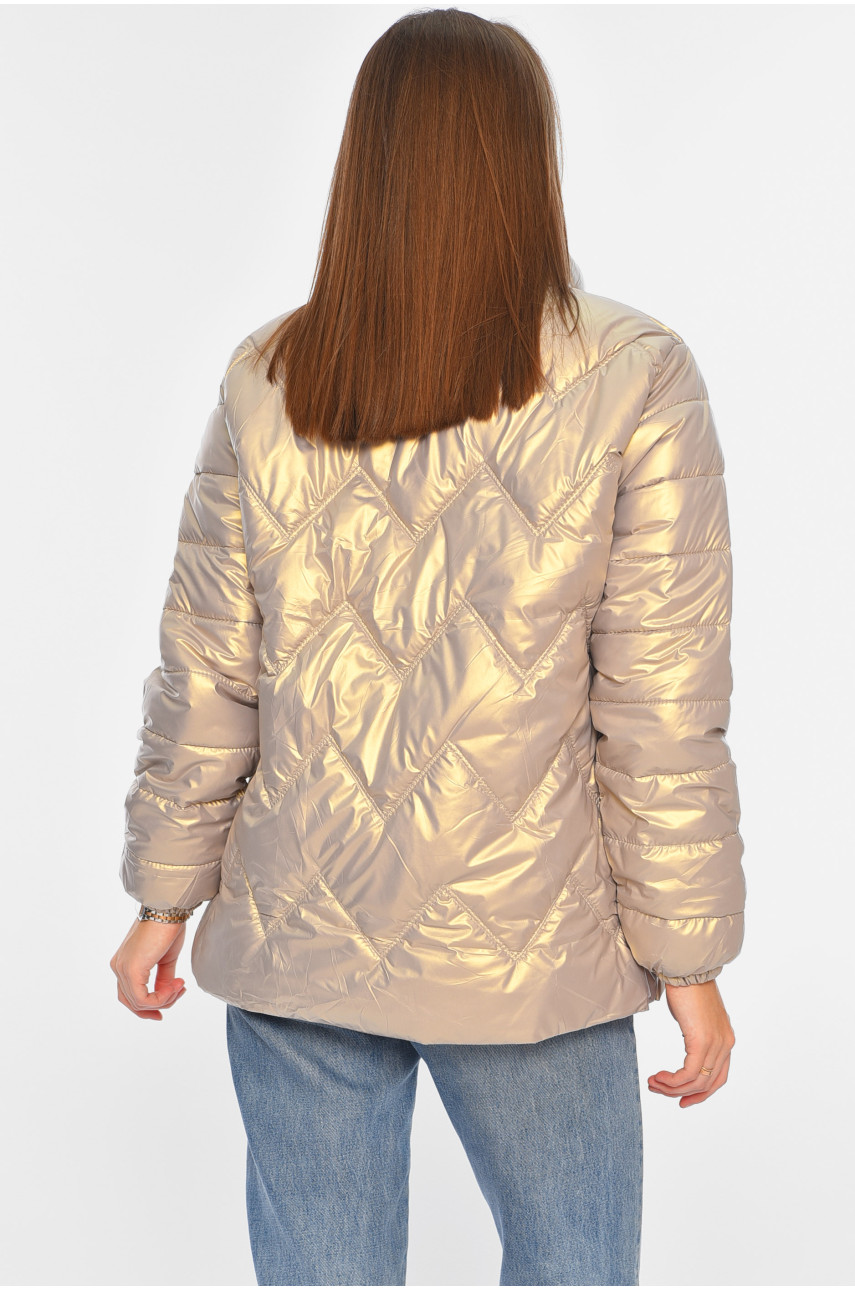 Куртка жіноча демісезонна бежевого кольору 226 195996