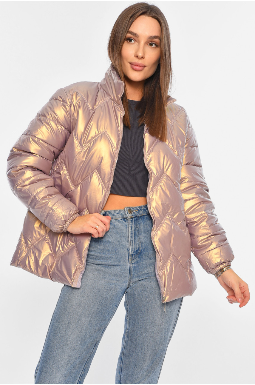 Куртка жіноча демісезонна бузкового кольору 226 195997