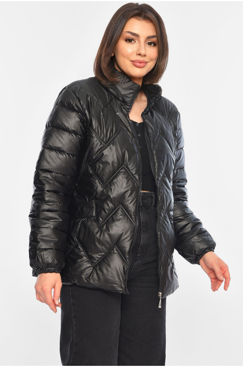 Куртка жіноча демісезонна чорного кольору 226 195998