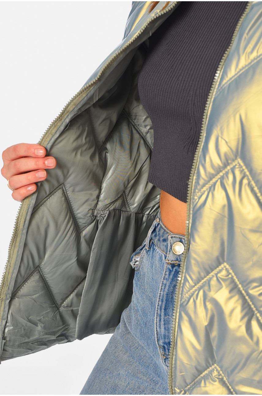 Куртка жіноча демісезонна м'ятного кольору 226 196000