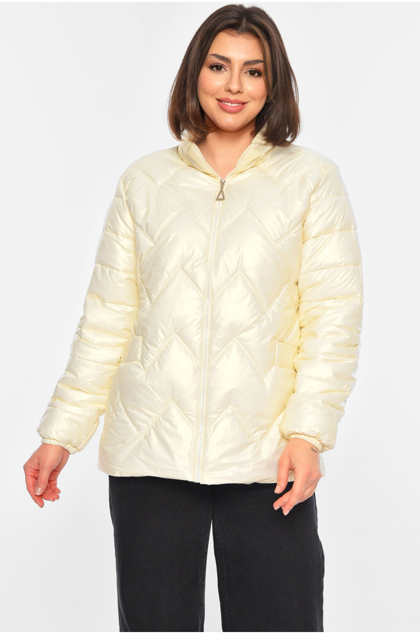 Куртка жіноча демісезонна молочного кольору 226 196002