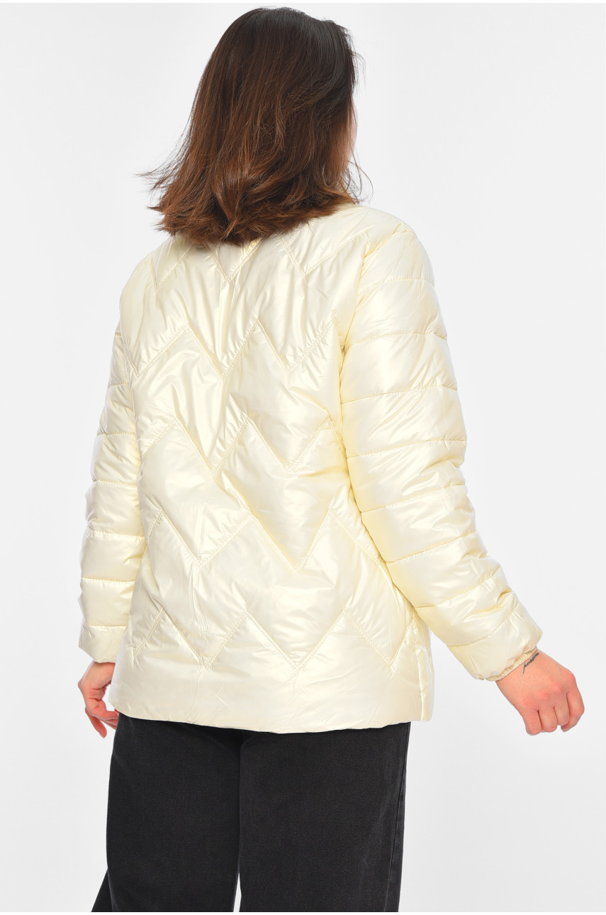 Куртка жіноча демісезонна молочного кольору 226 196002
