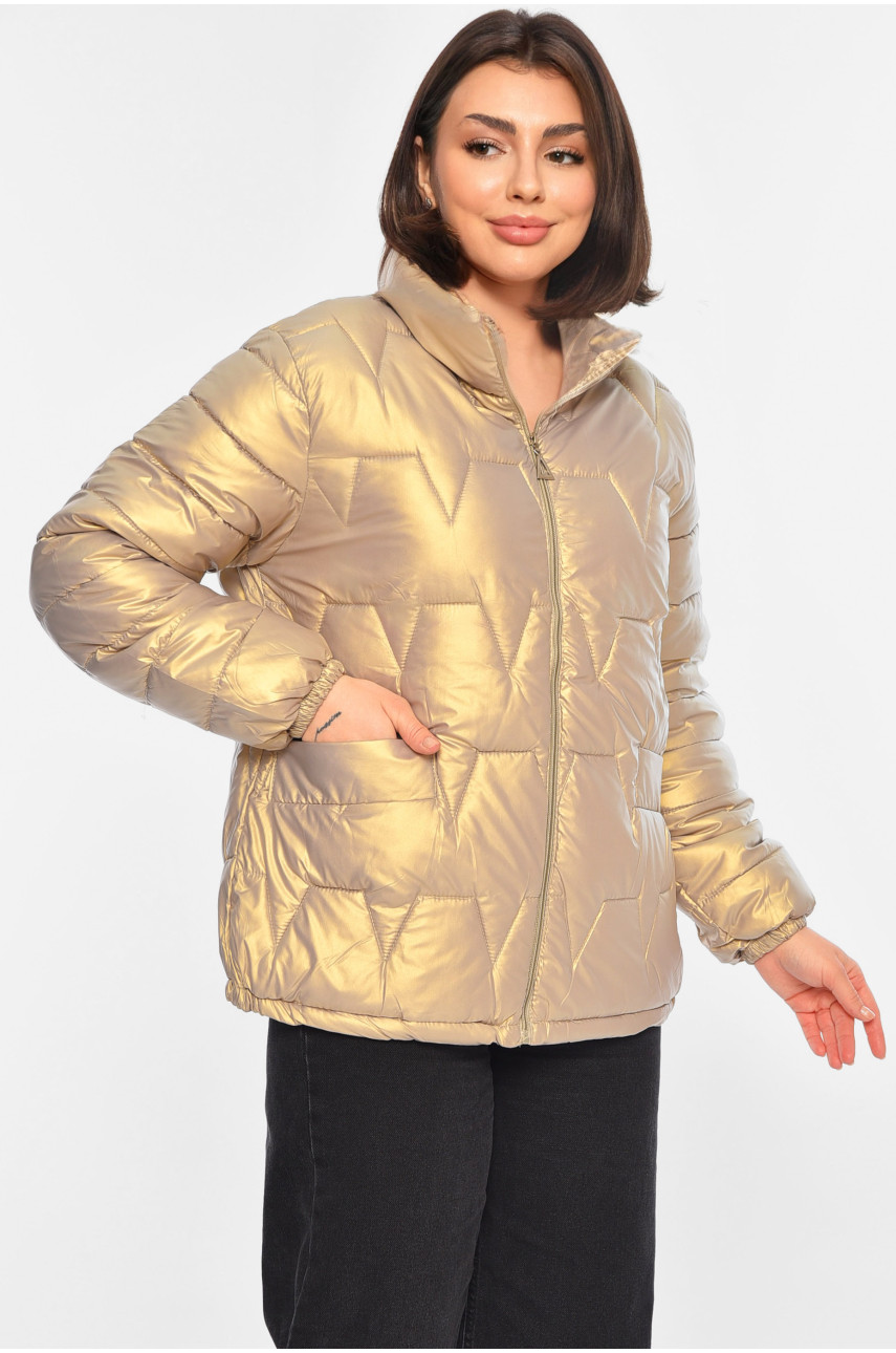 Куртка жіноча демісезонна бежевого кольору 06953 196016