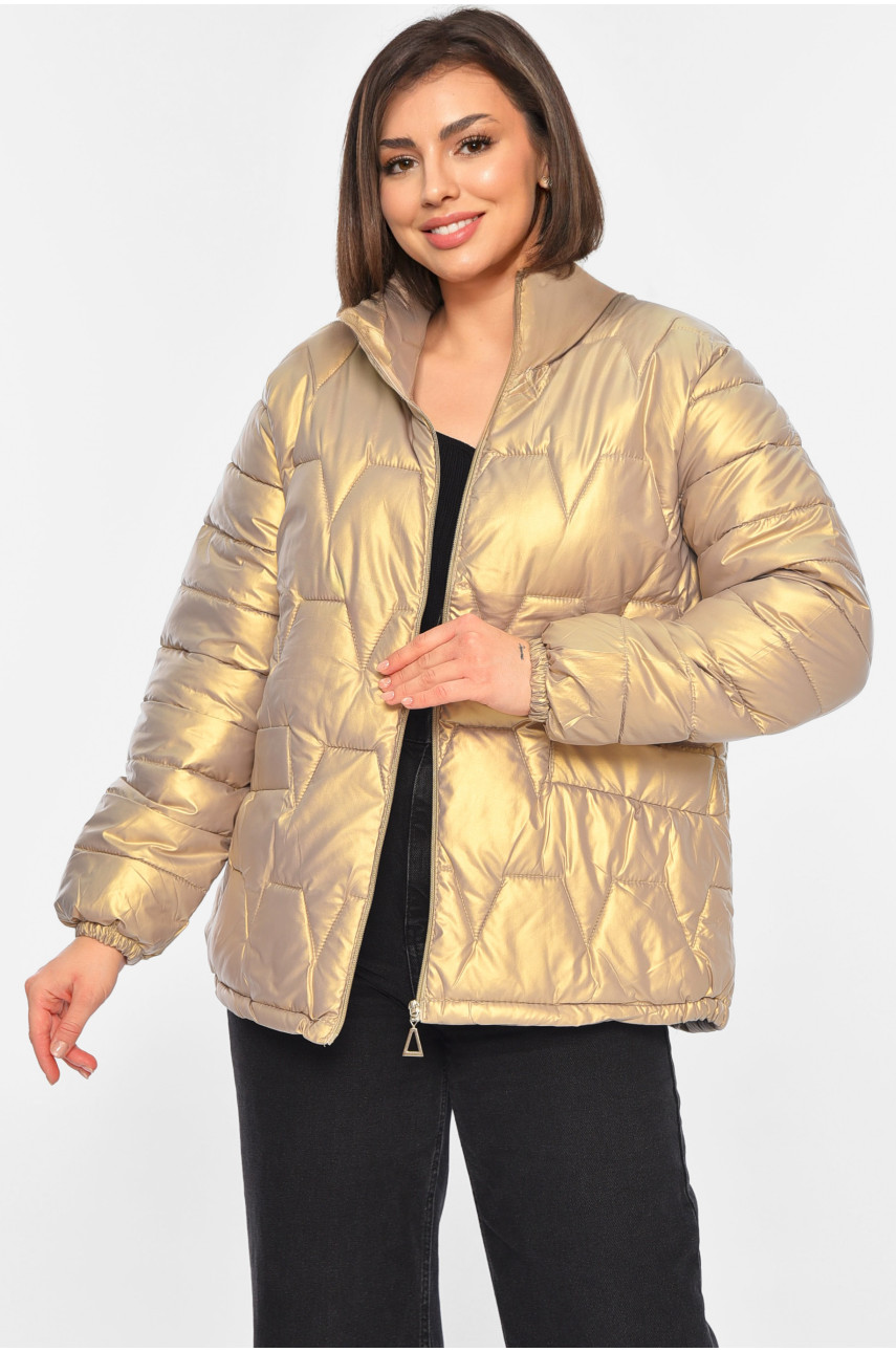 Куртка жіноча демісезонна бежевого кольору 06953 196016