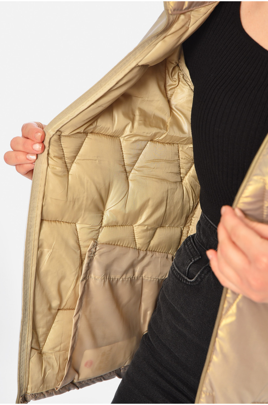 Куртка жіноча демісезонна бежевого кольору 06953 196016