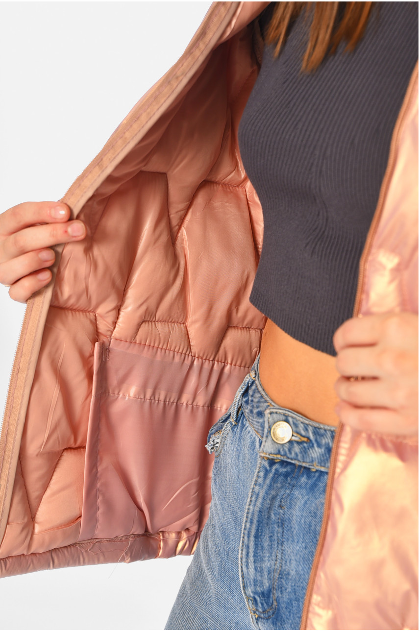 Куртка жіноча демісезонна пудрового кольору 06952 196017