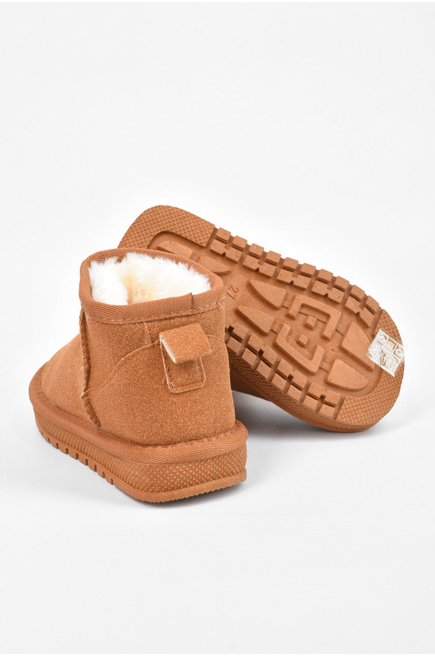 Уггі дитячі штучна замша коричневого кольору в315 196021