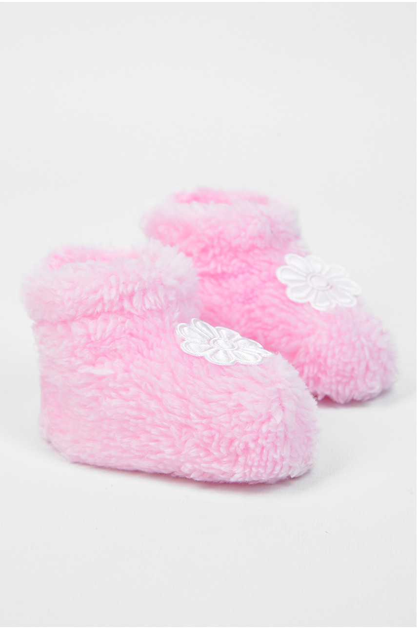 Пінетки дитячі для дівчинки махрові рожевого кольору 51122-5 196027