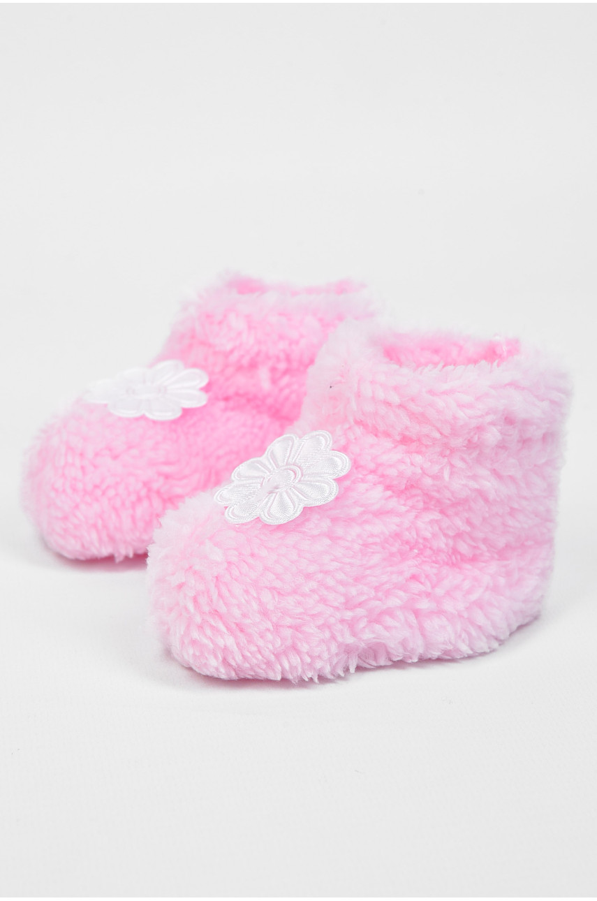 Пінетки дитячі для дівчинки махрові рожевого кольору 51122-5 196027