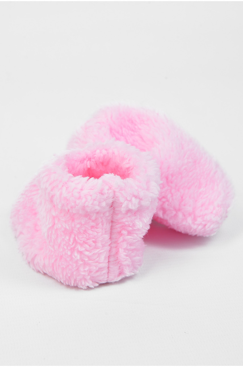 Пінетки дитячі для дівчинки махрові рожевого кольору 51122-5 196027
