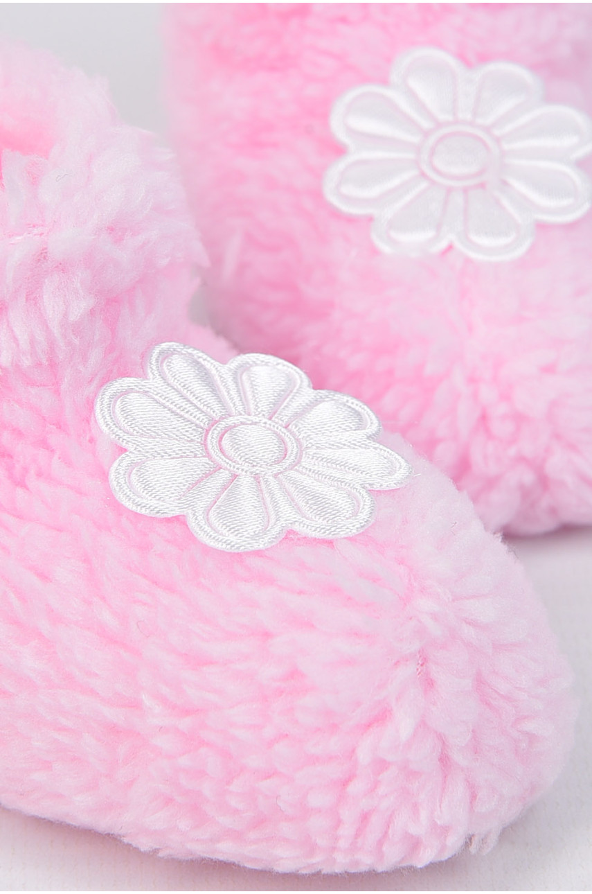 Пінетки дитячі для дівчинки махрові рожевого кольору 51122-5 196027