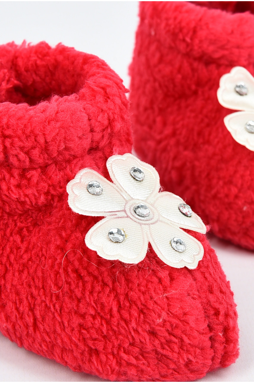 Пинетки детские для девочки махровые малинового цвета 51122-5 196028