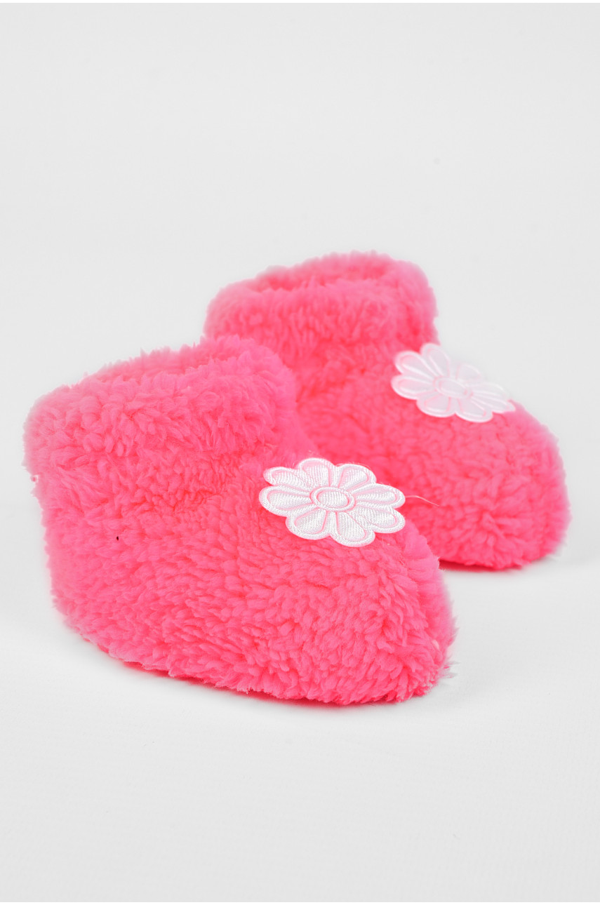 Пінетки дитячі для дівчинки махрові яскраво рожевого кольору 51122-5 196029