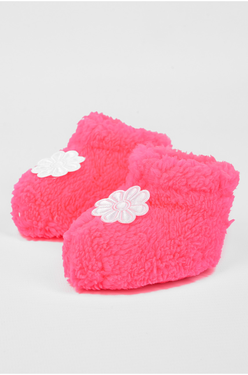 Пінетки дитячі для дівчинки махрові яскраво рожевого кольору 51122-5 196029