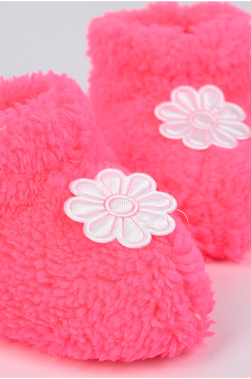 Пінетки дитячі для дівчинки махрові яскраво рожевого кольору 51122-5 196029