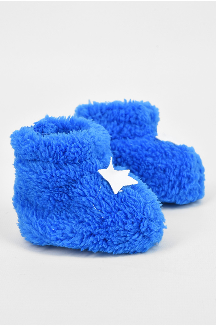 Пинетки детские для мальчика махровые синего цвета 7693-1 196030
