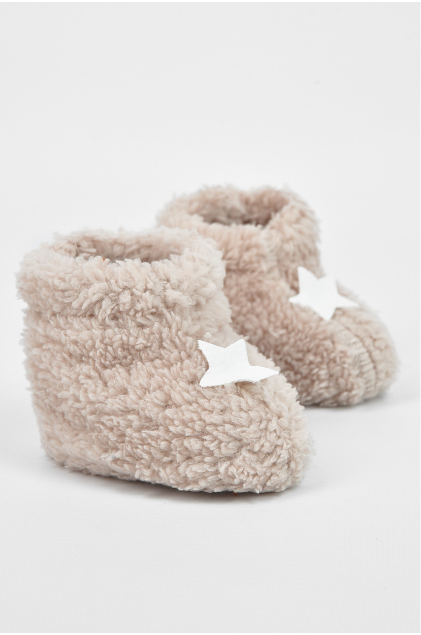 Пінетки дитячі для хлопчика махрові бежевого кольору 7693-1 196031 Пінетки дитячі для хлопчика махрові бежевого кольору 7693-1 196031