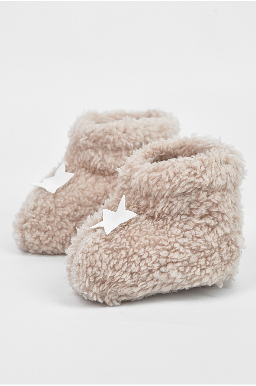 Пінетки дитячі для хлопчика махрові бежевого кольору 7693-1 196031 Пінетки дитячі для хлопчика махрові бежевого кольору 7693-1 196031