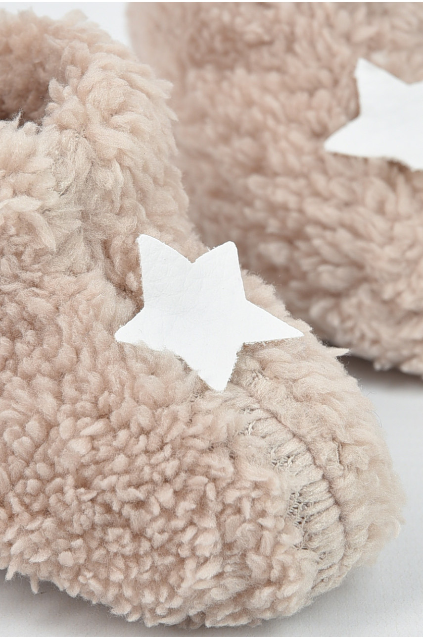 Пінетки дитячі для хлопчика махрові бежевого кольору 7693-1 196031 Пінетки дитячі для хлопчика махрові бежевого кольору 7693-1 196031