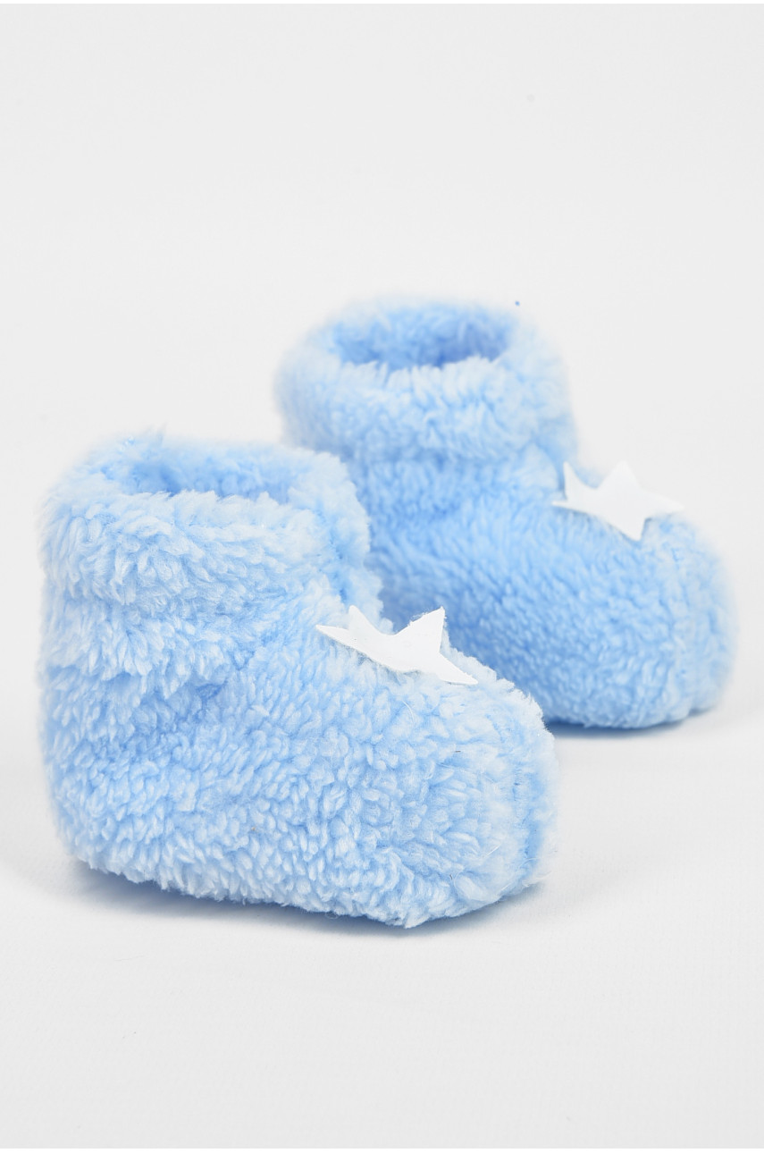 Пинетки детские для мальчика махровые голубого цвета 7693-1 196032