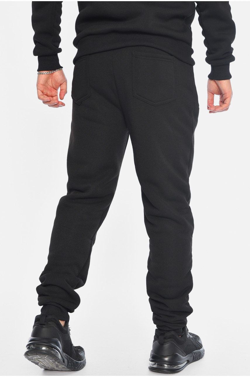 Спортивні штани чоловічі на флісі чорного кольору А2094-2 196036