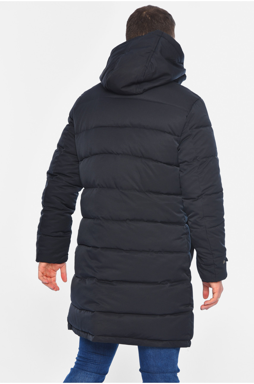Куртка чоловіча подовжена єврозима темно-синього кольору 869 196037