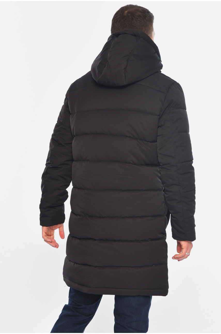Куртка чоловіча подовжена єврозима чорного кольору 869 196042