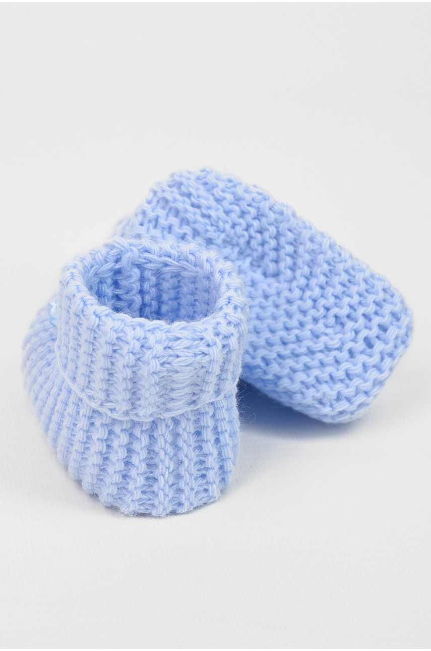 Пінетки дитячі в'язані блакитного кольору ТВ-78 196043 Пінетки дитячі в'язані блакитного кольору ТВ-78 196043