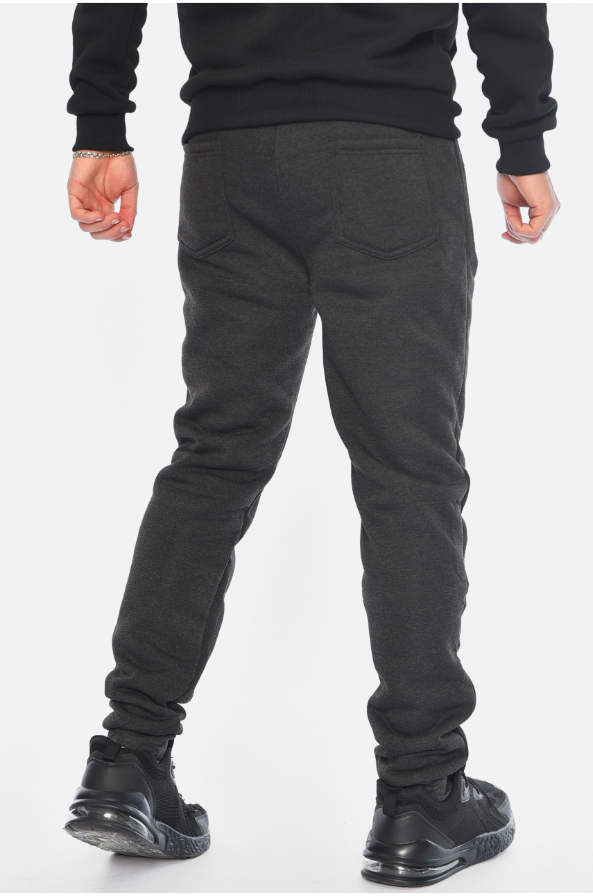 Спортивные штаны мужские на флисе серого цвета А2094-2 196049