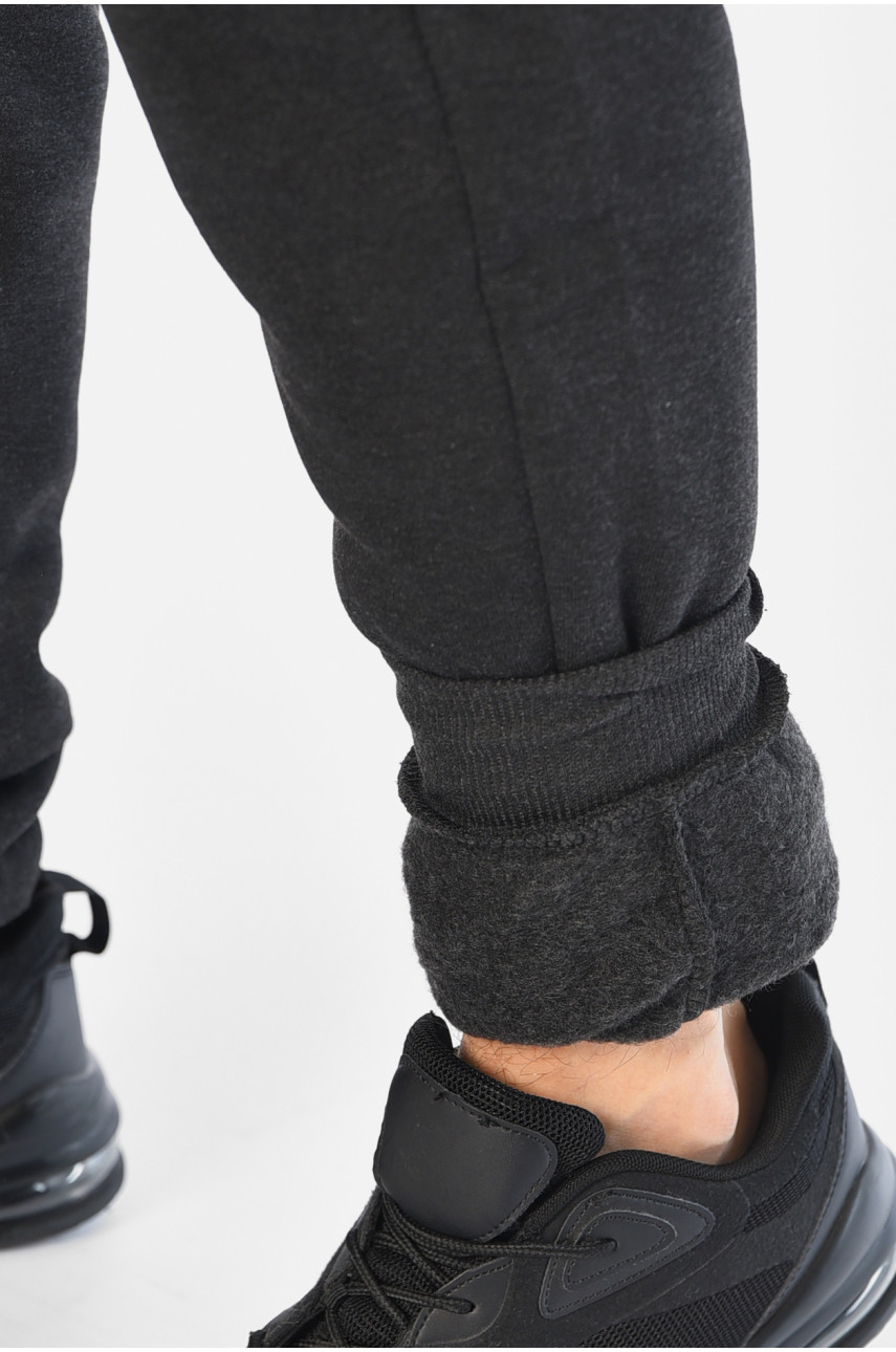 Спортивные штаны мужские на флисе серого цвета А2094-2 196049
