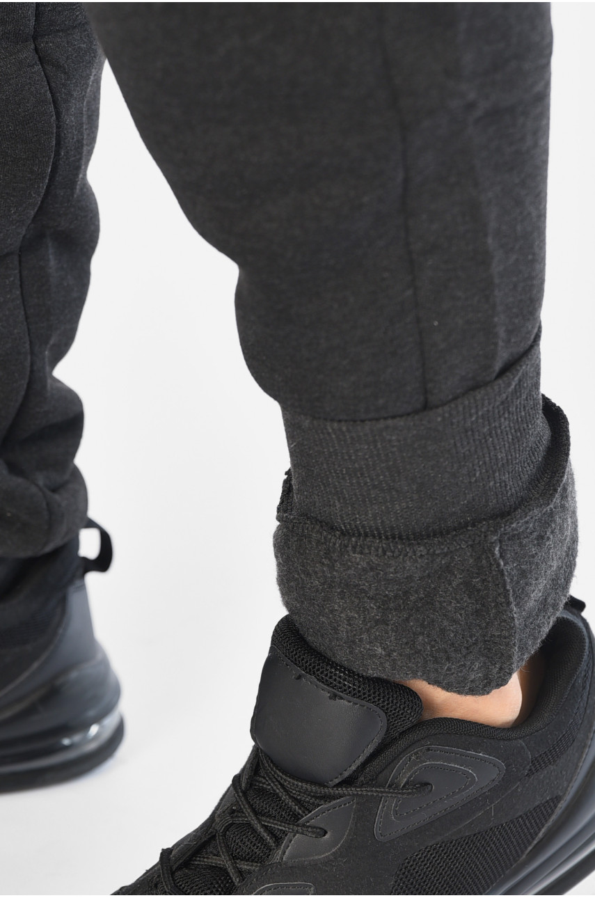 Спортивные штаны мужские на флисе серого цвета А2094-3 196050