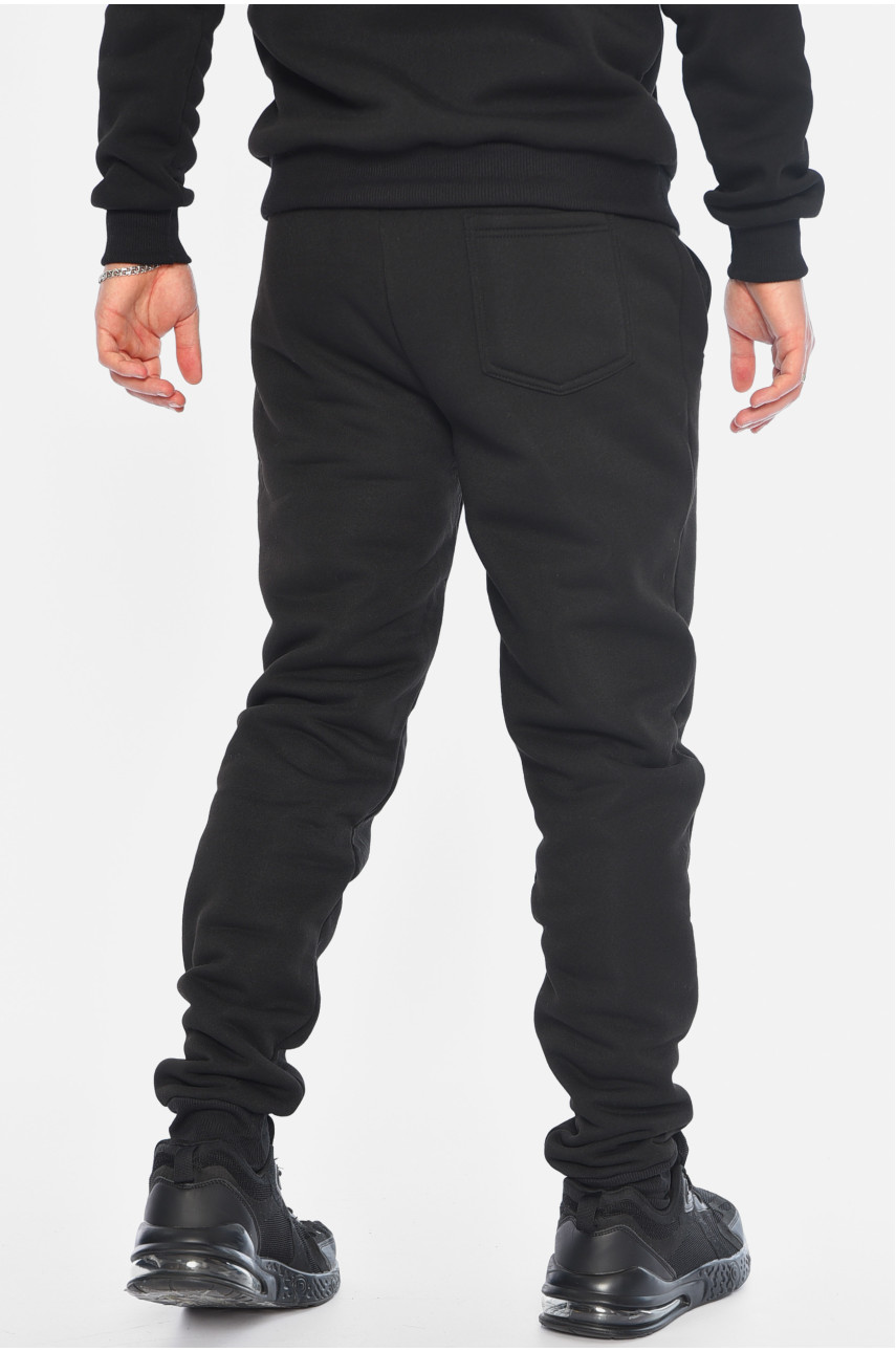 Спортивные штаны мужские на флисе черного цвета А2094-2 196051