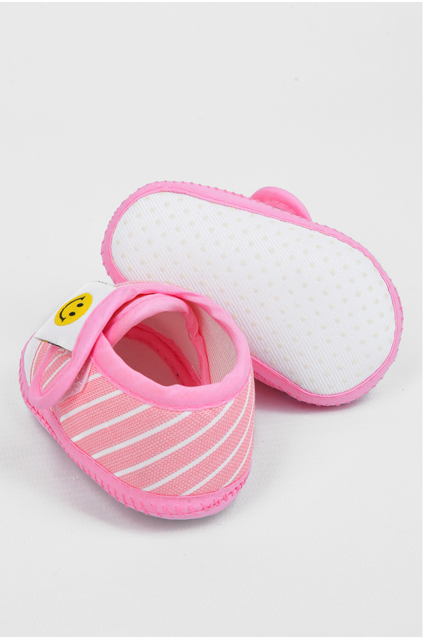 Пінетки дитячі для дівчинки на липучці рожевого кольору F-1 196067