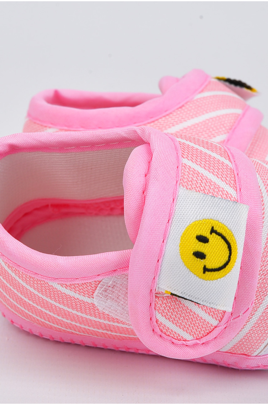 Пінетки дитячі для дівчинки на липучці рожевого кольору F-1 196067