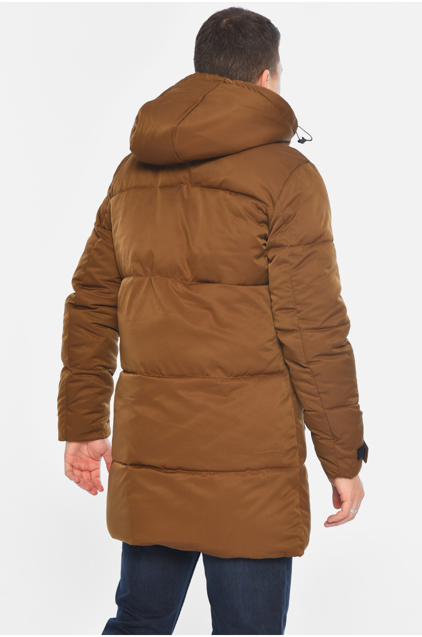 Куртка мужская удлиненная еврозима коричневого цвета 870 196071