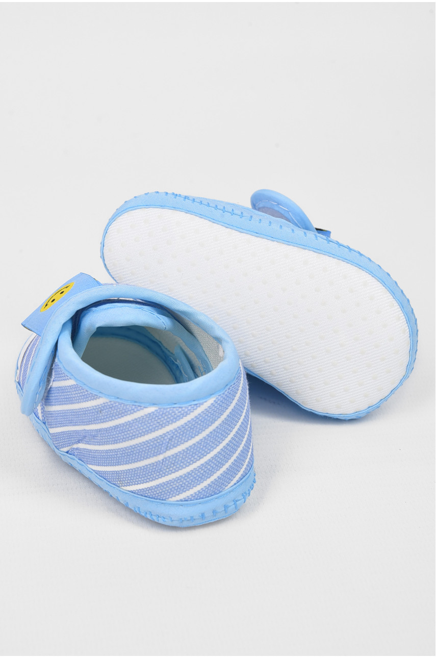 Пінетки дитячі для хлопчика на липучці блакитного кольору F-1 196076