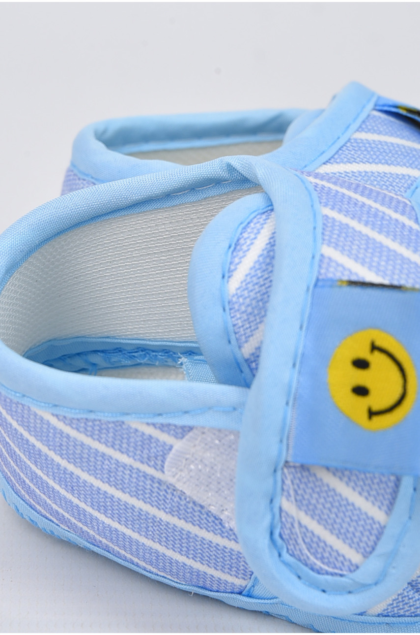 Пінетки дитячі для хлопчика на липучці блакитного кольору F-1 196076