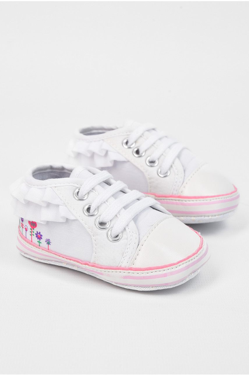 Пінетки дитячі для дівчинки білого кольору 196078