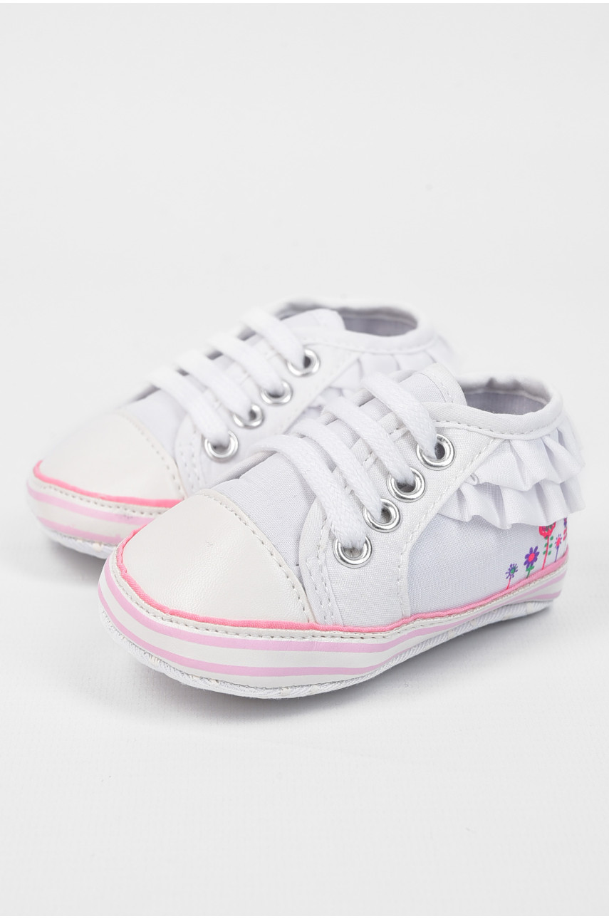 Пінетки дитячі для дівчинки білого кольору 196078