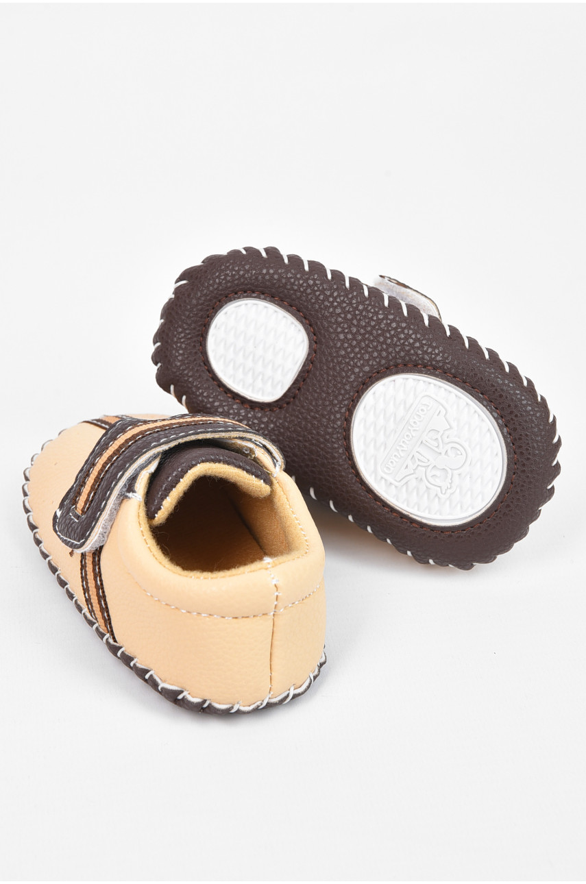 Пінетки дитячі для хлопчика бежевого кольору 7 mix 196082