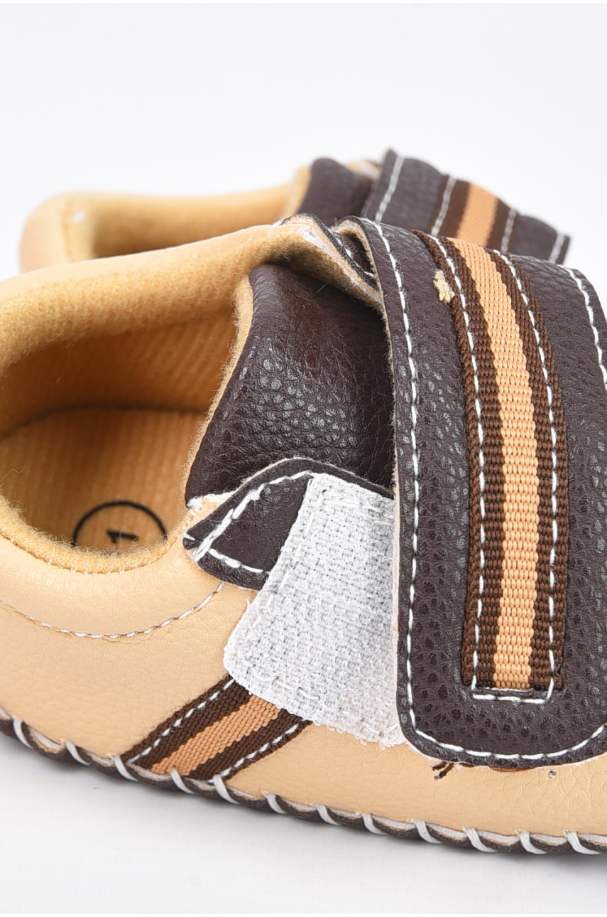 Пінетки дитячі для хлопчика бежевого кольору 7 mix 196082