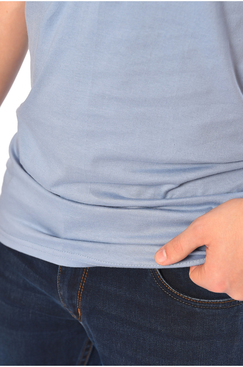 Майка мужская однотонная светло-серого цвета 1111 196130