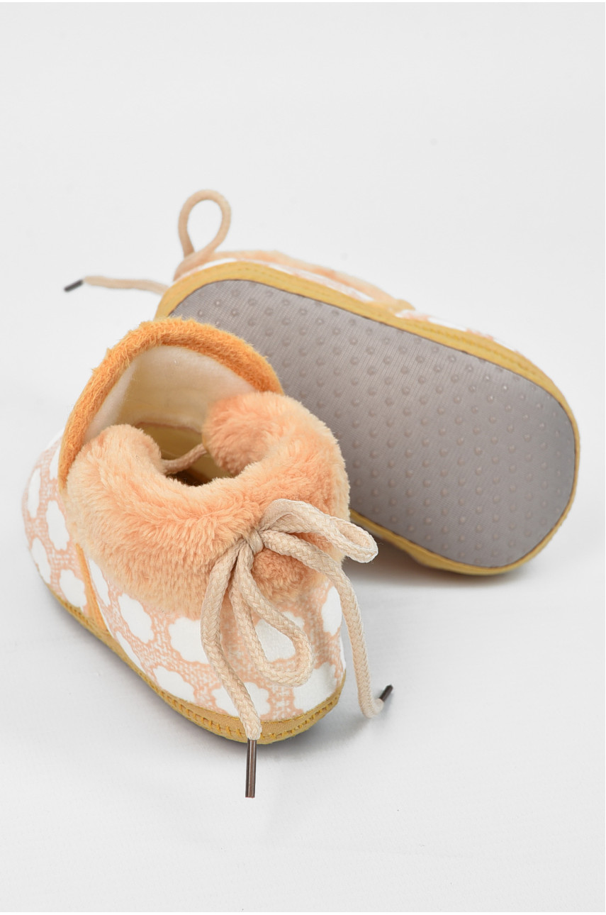 Пинетки детские желтого цвета леопард 196141