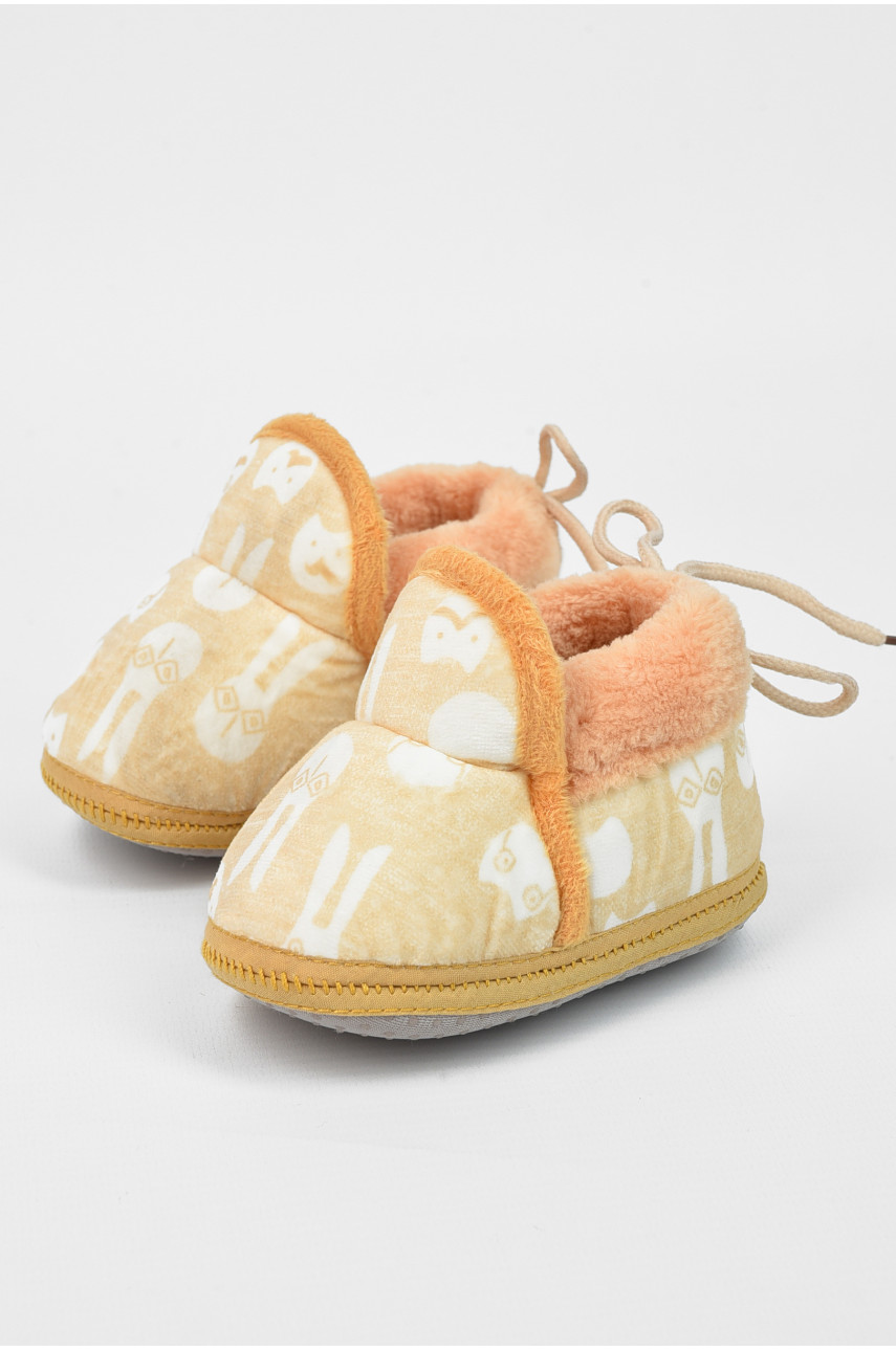 Пінетки дитячі жовтого кольору леопард 196142 Пінетки дитячі жовтого кольору леопард 196142