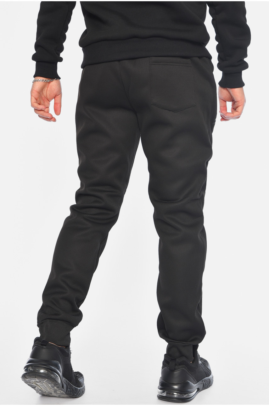 Спортивні штани чоловічі на флісі чорного кольору А45 196153