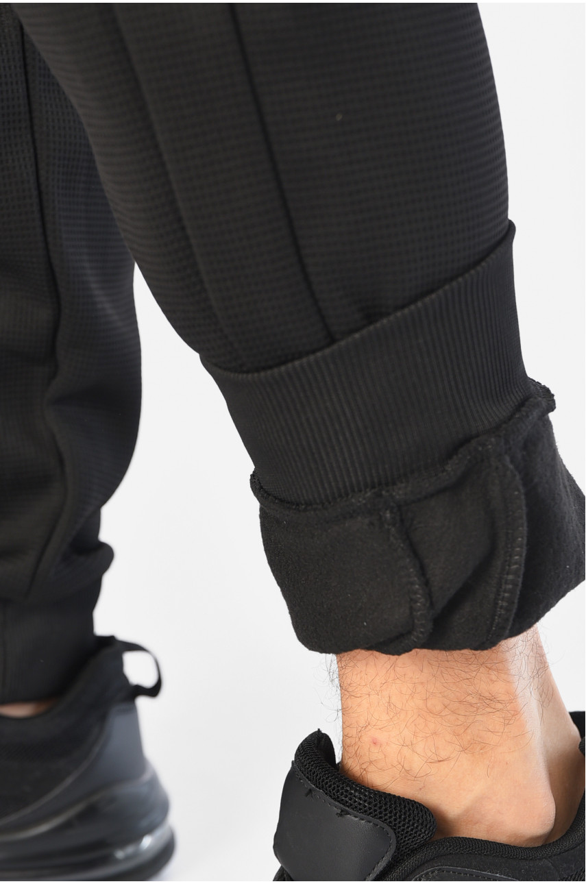 Спортивні штани чоловічі на флісі чорного кольору А45 196153