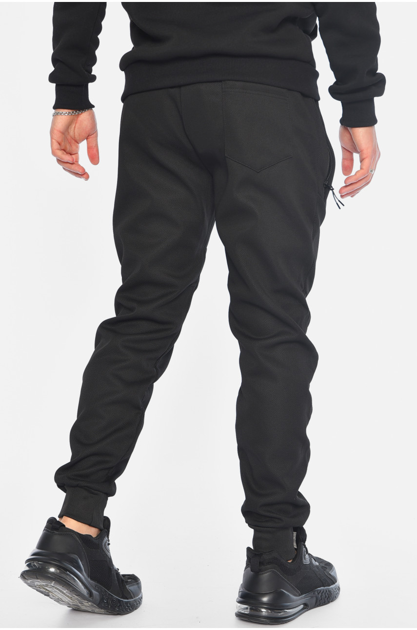 Спортивні штани чоловічі на флісі чорного кольору А34 196154