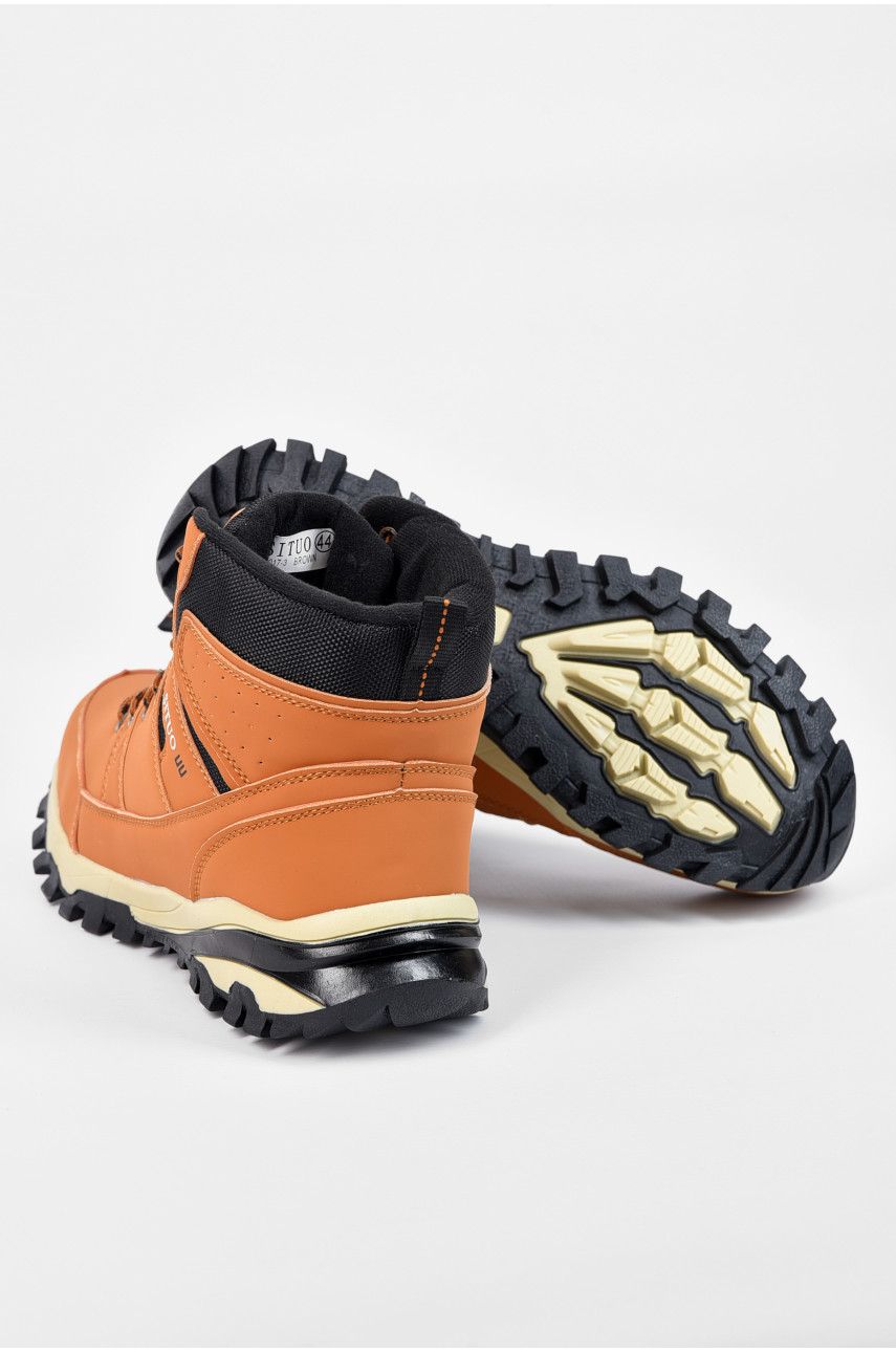 Черевики чоловічі зимові на хутрі коричневого кольору А017-3 196179