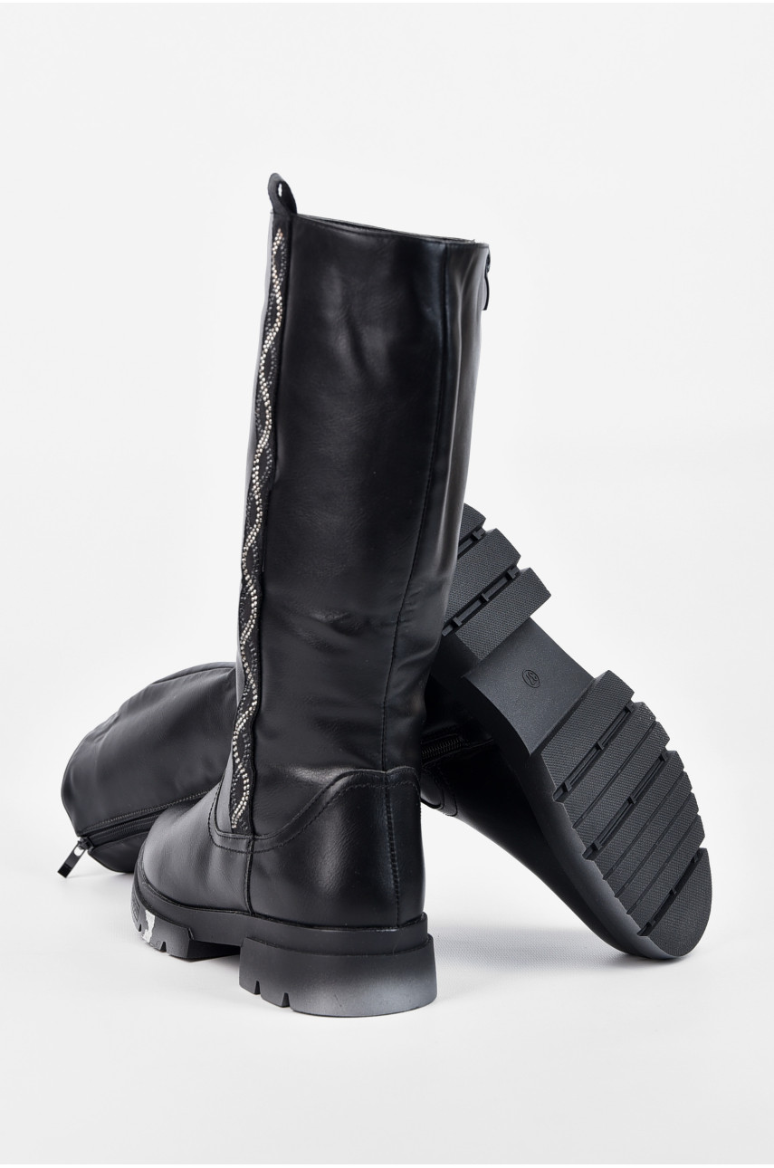 Сапоги зимние детские девочка черного цвета F306-1 196181 Сапоги зимние детские девочка черного цвета F306-1 196181